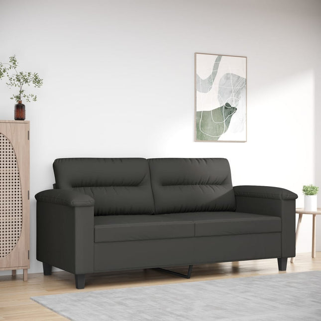 2-sitssoffa mörkgrå 140 cm mikrofibertyg