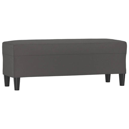Bänk grå 100x35x41 cm konstläder