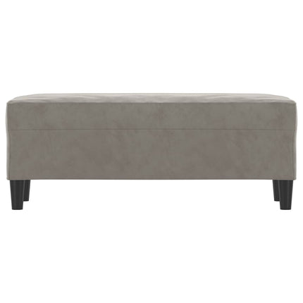Bänk ljusgrå 100x35x41 cm sammet
