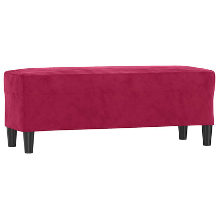 Bänk vinröd 100x35x41 cm sammet