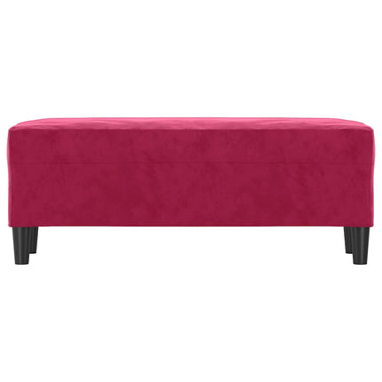 Bänk vinröd 100x35x41 cm sammet