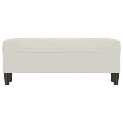 Bänk gräddvit 100x35x41 cm sammet