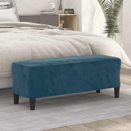 Bänk blå 100x35x41 cm sammet