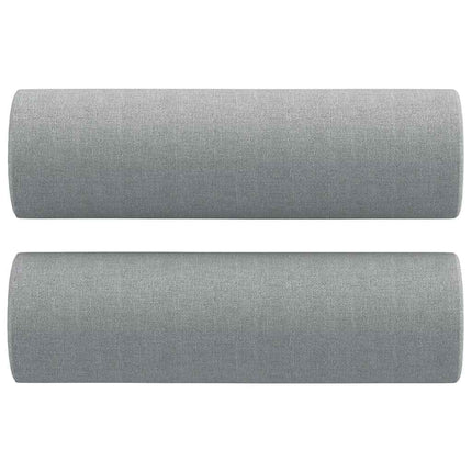 Prydnadskuddar 2 st ljusgrå Ø15x50 cm tyg