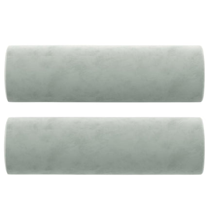 Prydnadskuddar 2 st ljusgrå Ø15x50 cm sammet