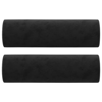 Prydnadskuddar 2 st svart Ø15x50 cm sammet