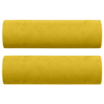 Prydnadskuddar 2 st gul Ø15x50 cm sammet