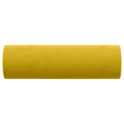 Prydnadskuddar 2 st gul Ø15x50 cm sammet