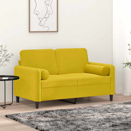 Prydnadskuddar 2 st gul Ø15x50 cm sammet