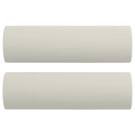 Prydnadskuddar 2 st gräddvit Ø15x50 cm sammet