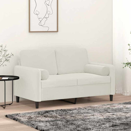 Prydnadskuddar 2 st gräddvit Ø15x50 cm sammet