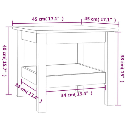 Soffbord 45x45x40 cm massivt trä furu
