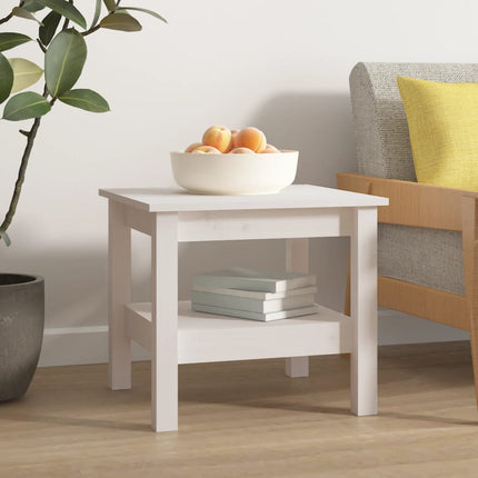 Soffbord vitt 45x45x40 cm massivt trä furu