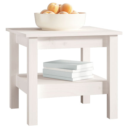 Soffbord vitt 45x45x40 cm massivt trä furu