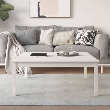 Soffbord vit 100x100x40 cm massivt furu