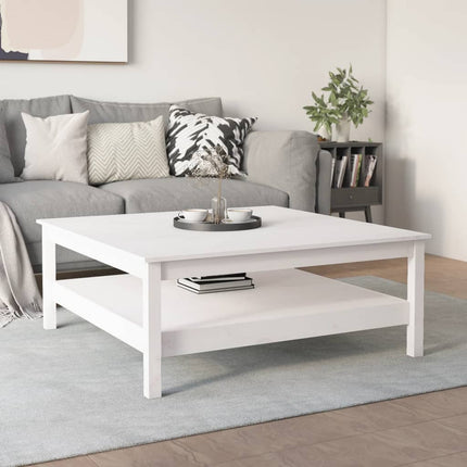 Soffbord vitt 100x100x40 cm massivt trä furu