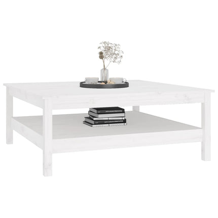 Soffbord vitt 100x100x40 cm massivt trä furu