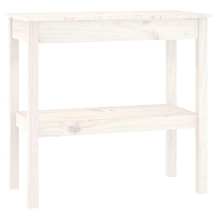 Konsolbord vit 80x40x75 cm massiv furu