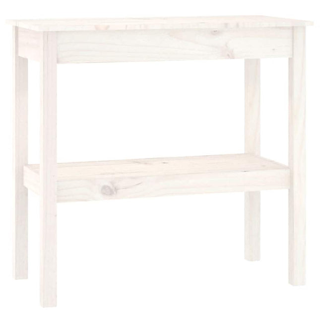 Konsolbord vit 80x40x75 cm massiv furu