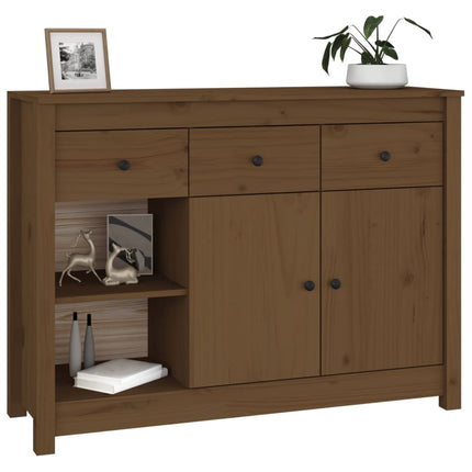 Skänk honungsbrun 100x35x74 cm massiv furu