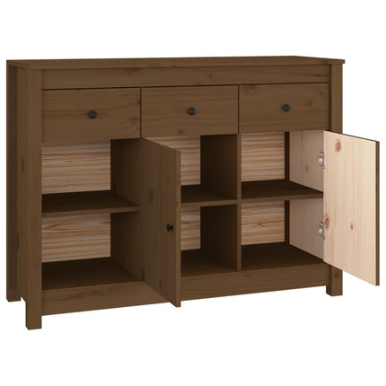 Skänk honungsbrun 100x35x74 cm massiv furu