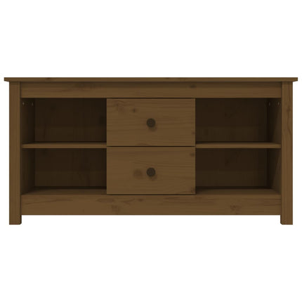 Tv-bänk honungsbrun 103x36,5x52 cm massiv furu