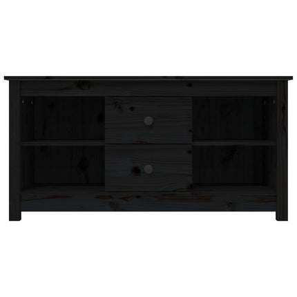 Tv-bänk svart 103x36,5x52 cm massiv furu