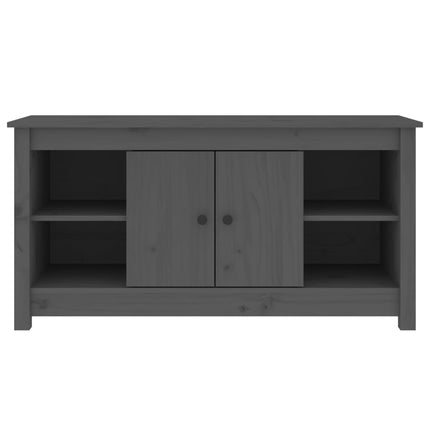 Tv-bänk grå 103x36,5x52 cm massiv furu