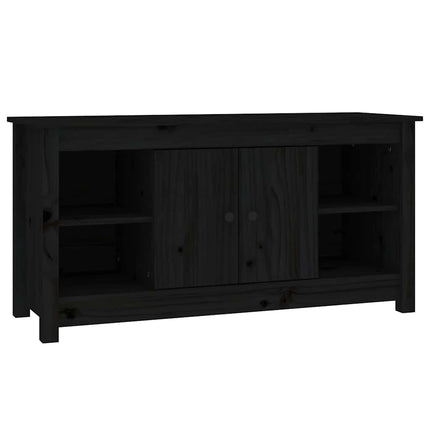 Tv-bänk svart 103x36,5x52 cm massiv furu