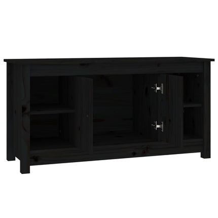 Tv-bänk svart 103x36,5x52 cm massiv furu