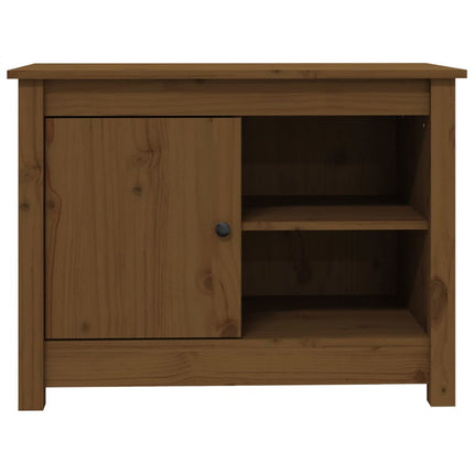 Tv-bänk honungsbrun 70x36,5x52 cm massiv furu
