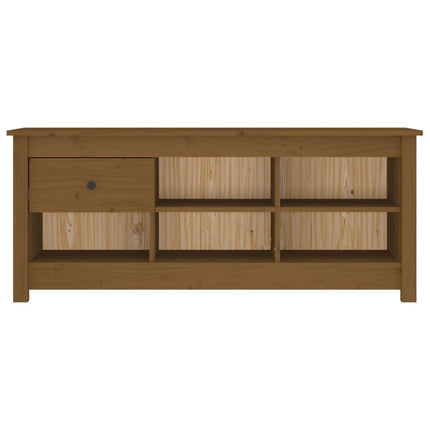 Skoskåp honungsbrun 110x38x45,5 cm massiv furu