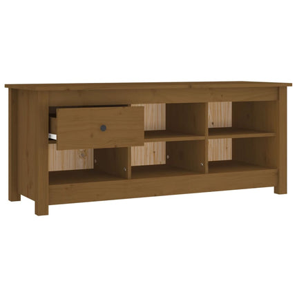 Skoskåp honungsbrun 110x38x45,5 cm massiv furu