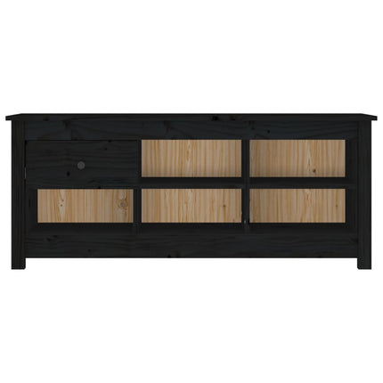 Skoskåp svart 110x38x45,5 cm massiv furu
