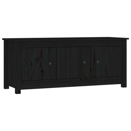Skoskåp svart 110x38x45,5 cm massiv furu