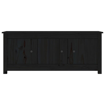 Skoskåp svart 110x38x45,5 cm massiv furu