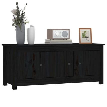 Skoskåp svart 110x38x45,5 cm massiv furu