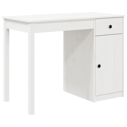 Skrivbord vit 100x50x75 cm massiv furu