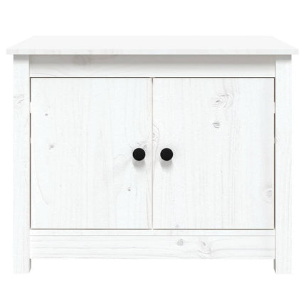 Soffbord vit 71x49x55 cm massiv furu