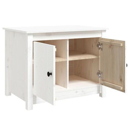 Soffbord vit 71x49x55 cm massiv furu