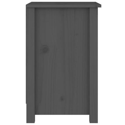 Sängbord Grå 40x35x55 cm massivt furuträ