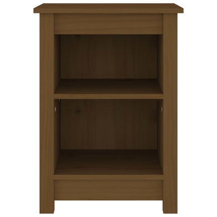 Sängbord 2 st honungsbrun 40x35x55 cm massiv furu