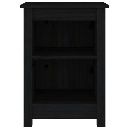 Sängbord 2 st svart 40x35x55 cm massiv furu