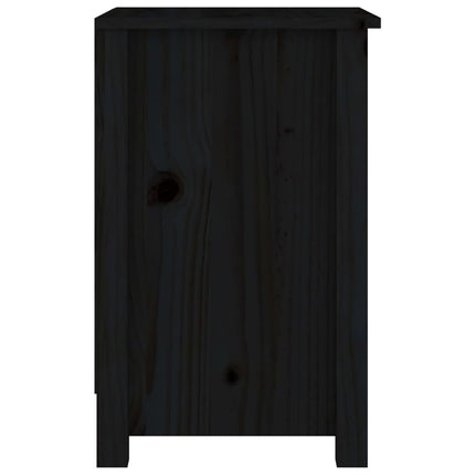 Sängbord 2 st svart 40x35x55 cm massiv furu