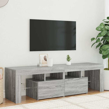 Tv-Bänk Med Led-Lampor 140X36,5X40 Cm Konstruerat Trä