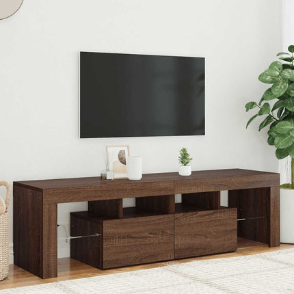 Tv-Bänk Med Led-Lampor 140X36,5X40 Cm Konstruerat Trä