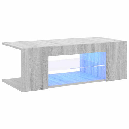 TV-bänk med LED-belysning grå sonama 90x39x30 cm