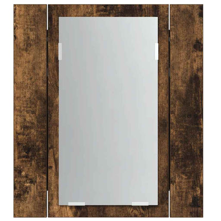 Spegelskåp för badrum LED rökig ek 40x12x45 cm konstruerat trä