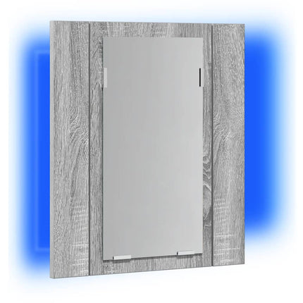 Spegelskåp för badrum LED grå sonoma 40x12x45cm konstruerat trä