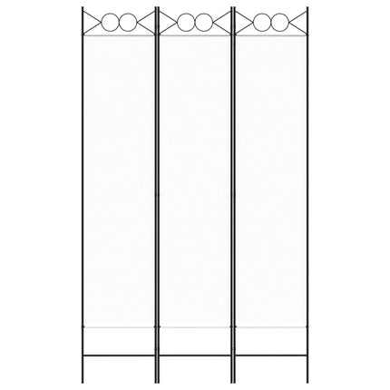 Rumsavdelare 3 paneler vit 120x200 cm tyg